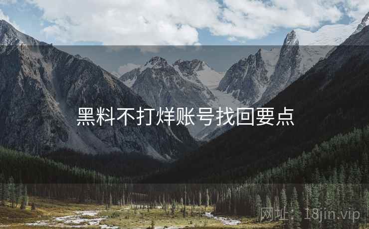 黑料不打烊账号找回要点